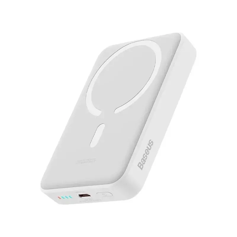 مشخصات پاور بانک بی سیم مگنتی باسئوس مدل Magnetic Mini Wireless 20w با ظرفیت 5000 میلی‌آمپر ساعت